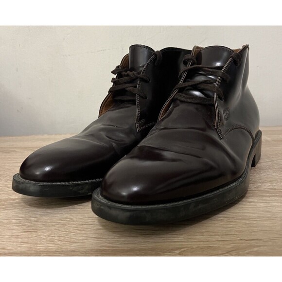 Triver Flight Dark Brown Leather Lace Up Ankle Boots Men’s Size 42 Shoes - Picture 1 of 10